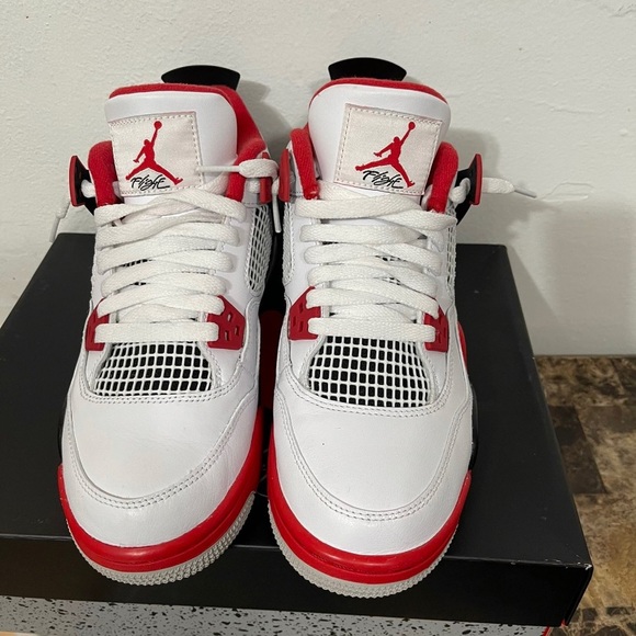 6.5y Fire Red Jordan 4s - Picture 3 of 5
